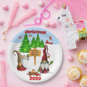 カスタマイズ可能なホームスイートホーム格言冬のシーン ペーパープレート (パーティー)