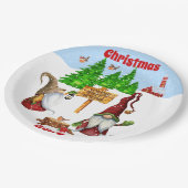 カスタマイズ可能なホームスイートホーム格言冬のシーン ペーパープレート (アングル)