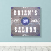 カスタマイズ可能なホームバービールサルーン キャンバスプリント (インサイチュ (ウッドフロア))