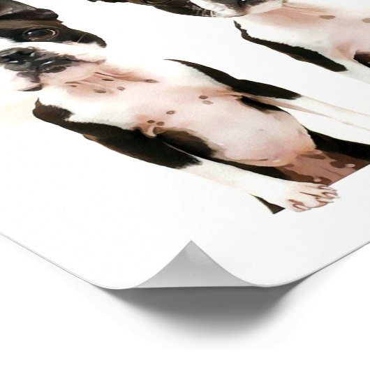 カスタマイズ可能なボストンテリアポップ・アートのドッグアートフォトポスト ポスター (角)