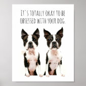 カスタマイズ可能なボストンテリアポップ・アートのドッグアートフォトポスト ポスター (正面)