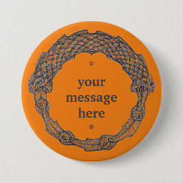 カスタマイズ可能なボタンOUROBOROSブラック/ターメリック 缶バッジ