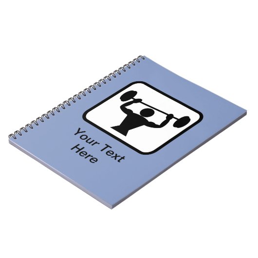 カスタマイズ可能なボディビルダー/ウェイトリフターロゴ ノートブック (左側)