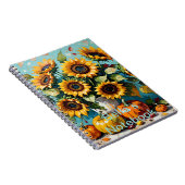 カスタマイズ可能なボホ、ボヘミアンひまわり、ひまわり、 ノートブック (右側)