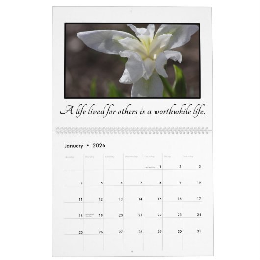 カスタマイズ可能なボランティアのための感動的な引用文 カレンダー (1月 2026)