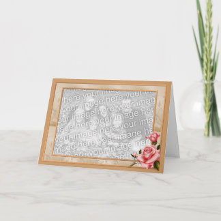 カスタマイズ可能なボーダー写真カードは上がりました カード