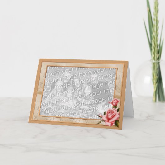 カスタマイズ可能なボーダー写真カードは上がりました カード (正面)