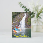 カスタマイズ可能なボートと滝 ポストカード (スタンド正面)