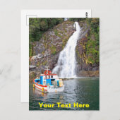 カスタマイズ可能なボートと滝 ポストカード (正面/裏面)