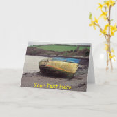 カスタマイズ可能なボートレック、コーンウォール、英国 カード (黄色い花)