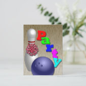 カスタマイズ可能なボーリングのパーティの招待状 招待状 (スタンド正面)