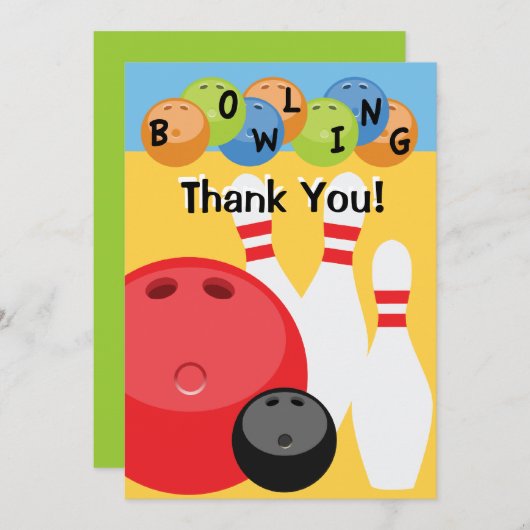カスタマイズ可能なボーリングは感謝していしています サンキューカード (正面/裏面)
