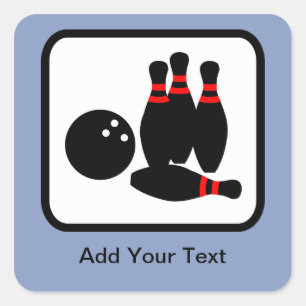 カスタマイズ可能なボーリングロゴ スクエアシール