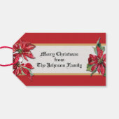 カスタマイズ可能なポインセチア写真 ギフトタグ (裏面横)