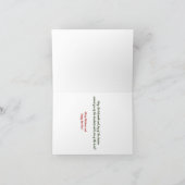 カスタマイズ可能なポインセチア赤い緑と金ゴールドガーランド シーズンカード (内部)