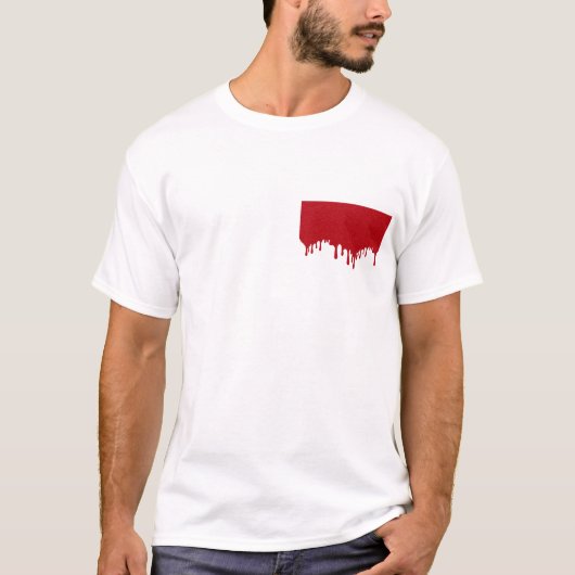 カスタマイズ可能なポケットドリップTシャツ Tシャツ (正面)