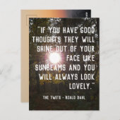 カスタマイズ可能なポジティブな名言 ツイッツ ロアルド・ダール ポストカード (正面/裏面)