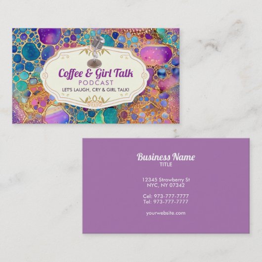 カスタマイズ可能なポッドキャストの名刺 名刺 (正面/裏面)