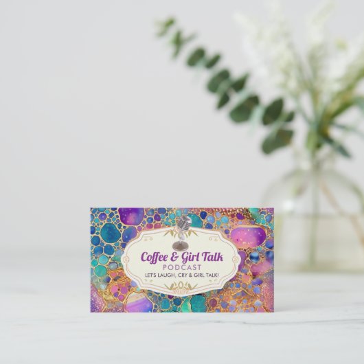 カスタマイズ可能なポッドキャストの名刺 名刺 (スタンド正面)