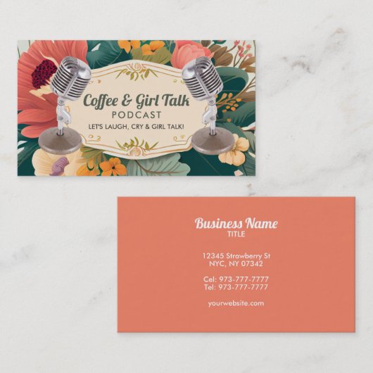 カスタマイズ可能なポッドキャストの名刺 名刺 (正面/裏面)