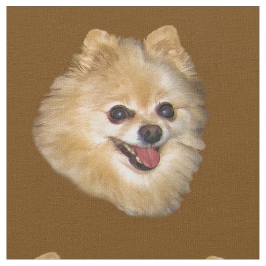 カスタマイズ可能なポメラニア犬犬 ファブリック (クローズアップ)