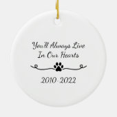 カスタマイズ可能なポープリントペットオーナメント セラミックオーナメント (裏面)