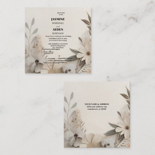 カスタマイズ可能なマイルストーンお祝いカード スクエア名刺 (正面/裏面)