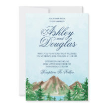 カスタマイズ可能なマウンテンレイク結婚式招待状