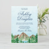 カスタマイズ可能なマウンテンレイク結婚式招待状 招待状 (スタンド正面)