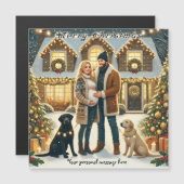 カスタマイズ可能なマグネットクリスマスカード (正面/裏面)