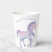 カスタマイズ可能なマジカルパステルグラデーションポニー 紙コップ (裏面)