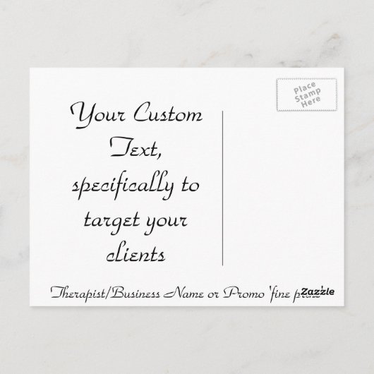 カスタマイズ可能なマッサージ/ボディワークはがき(白) ポストカード (裏面)