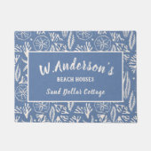 カスタマイズ可能なマリンブルー海洋加工テクスチャ ドアマット (正面)