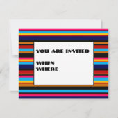 カスタマイズ可能なマルチカラーストライプ 招待状 (裏面)