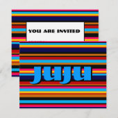 カスタマイズ可能なマルチカラーストライプ 招待状 (正面/裏面)