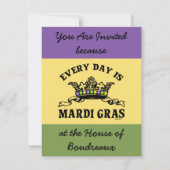 カスタマイズ可能なマルディグラ 招待状 (正面)