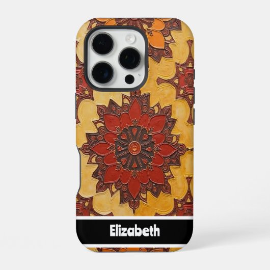 カスタマイズ可能なマンダラ開花電話カバー iPhoneケース (裏面)