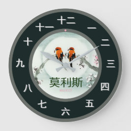 カスタマイズ可能なマンダリンの時間部分 ラージ壁時計