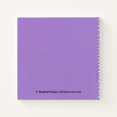 カスタマイズ可能なマーガレット名パープルフローラかわいい女の子 ノートブック (裏面)