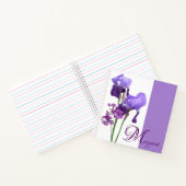 カスタマイズ可能なマーガレット名パープルフローラかわいい女の子 ノートブック (内部)
