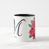 カスタマイズ可能なミシェル名red flowersトレンディーboho マグカップ (中央)