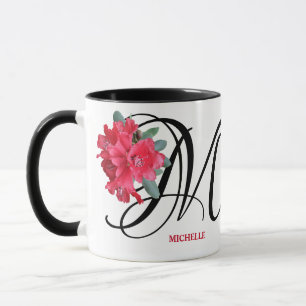 カスタマイズ可能なミシェル名red flowersトレンディーboho マグカップ