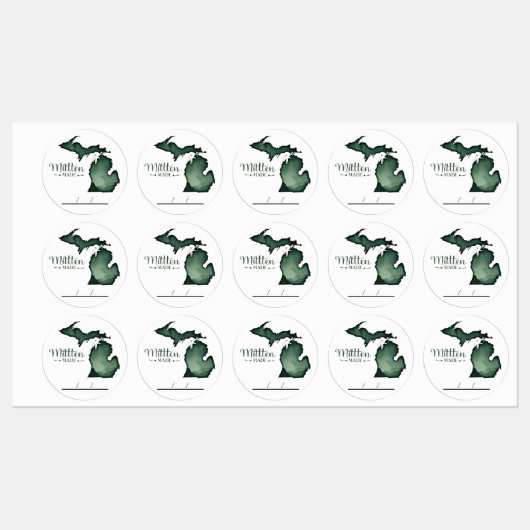 カスタマイズ可能なミシガン州「ミッテン製」缶詰ラベル ラベル (シート)