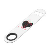 カスタマイズ可能なミセス&ミセスボトルオープナー（名前&日付） スピード栓抜き (正面アングル)