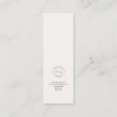 カスタマイズ可能なミニアーティストブックマークテンプレート スキニー名刺 (裏面)