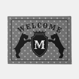 カスタマイズ可能なミニチュア・シュナウツァーの玄関マット ドアマット