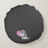 カスタマイズ可能なミニチュア・シュナウツァー犬 ラウンドクッション (裏面)