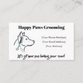 カスタマイズ可能なミニマリストドッググルーミング名刺 名刺 (正面)