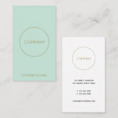 カスタマイズ可能なミニマリストミント 名刺 (正面/裏面)