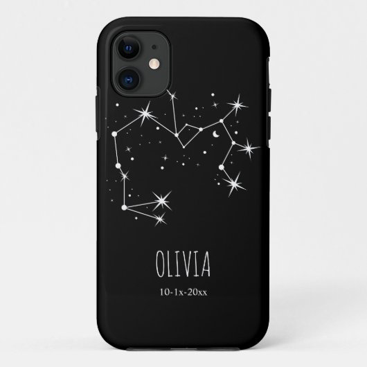 カスタマイズ可能なミニマリスト星座サイン携帯 Case-Mate iPhoneケース (裏面)